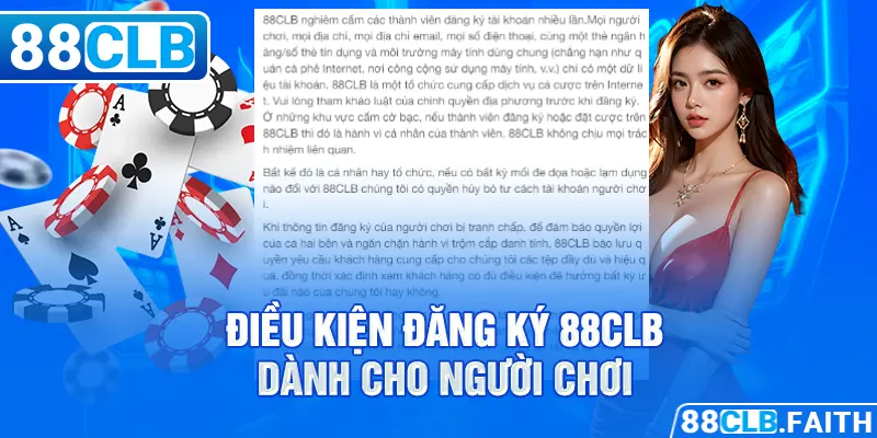 Điều kiện đăng ký 88CLB dành cho người chơi